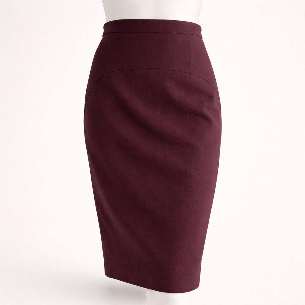 Reiss Burgundy Pencil Skirt Tailored Work Office High Waist Size 6